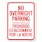 Signmission No Overnight Parking Prohibido Estacionarse Por La Noche Heavy-Gauge Aluminum Parking, A-1824-23830 A-1824-23830 - alternate 1